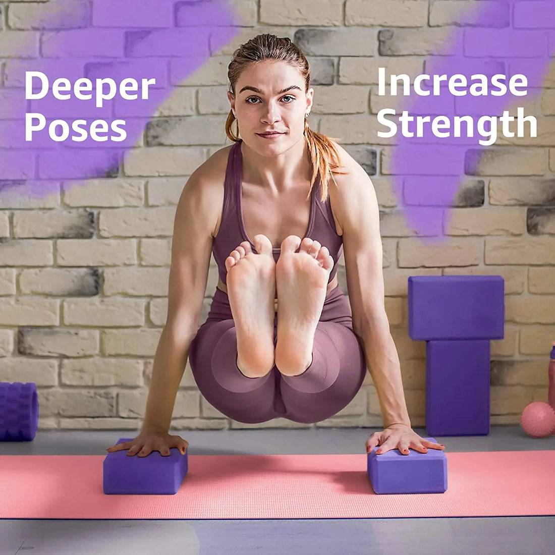 2PCS EVA Gym Blocks Foam Brick Training Exercise Fitness Equipment Dance Yoga Auxiliary Tool Stretching Body Shaping Yoga Blocks