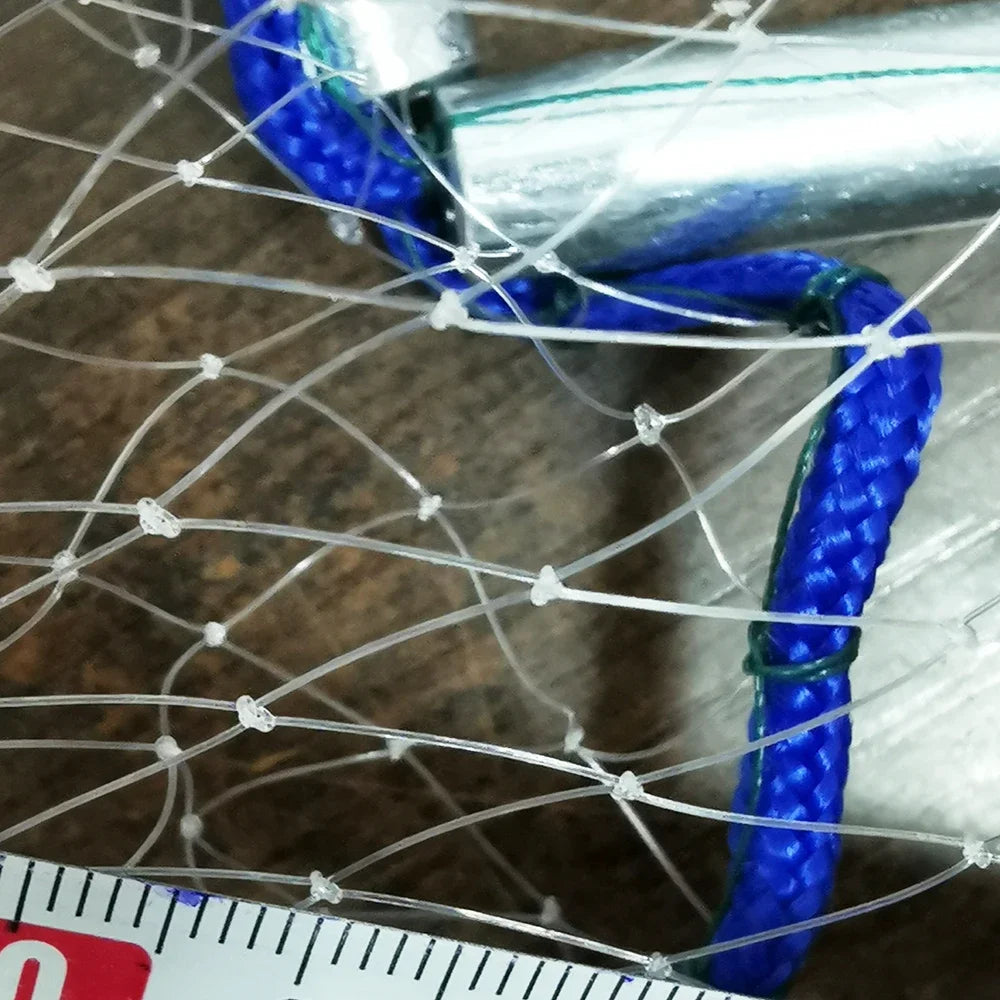 Lawaia Hand Cast Net Aluminum or Blue Plastic Ring Folding Network Steel Pendant Monofilament Nylon Fishing Line Fishnet