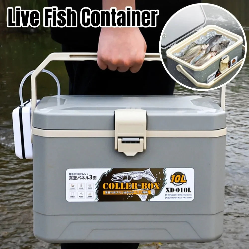 10L Fishing Bucket Outdoor Camping Cooler Box Fish Protection Tank Large Capacity Live Fish Container Car Ice Bucket 아이스박스 낚시쿨러