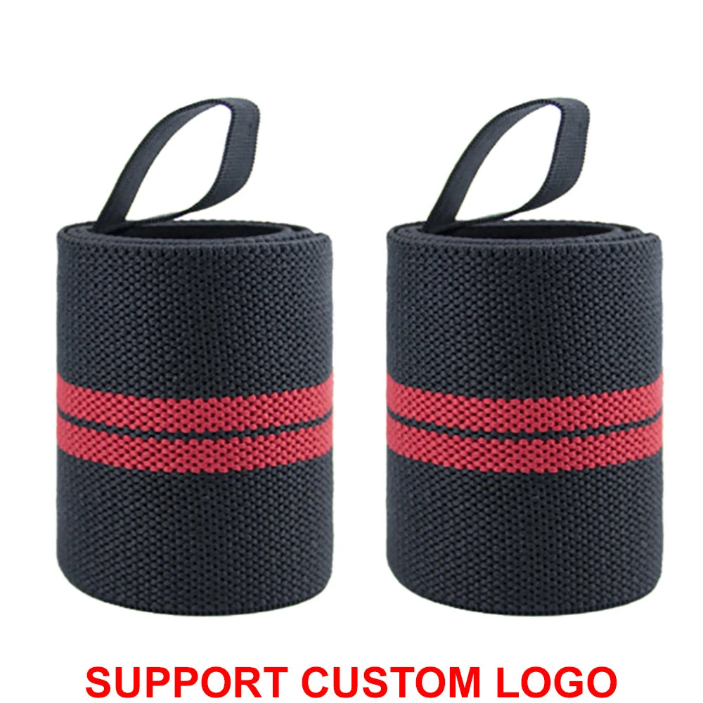 1 Pair Wristband Wrist Support Brace Straps Extra Strength Weight Lifting Wrist Wraps Bandage Fitness Gym Training Custom Logo