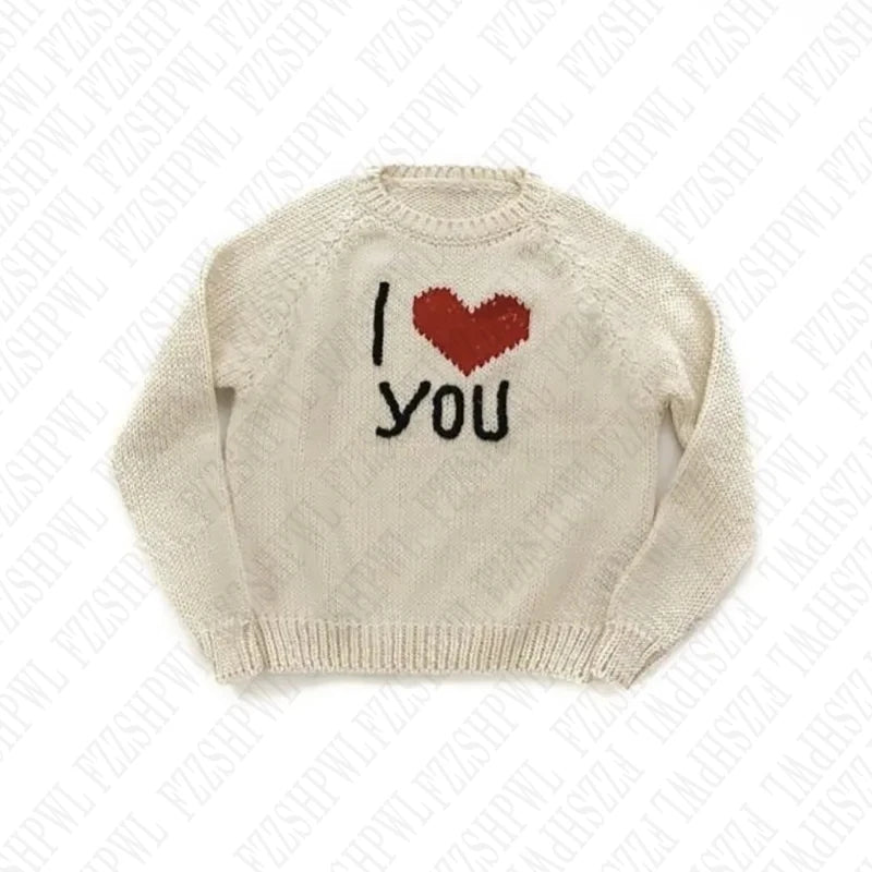 Y2k Knitted Sweater Acrylic Men Clothes Fashion Hip Hop Grunge Goth Punk Casual Harajuku Graphic Print Long sleeved Pullover EMO