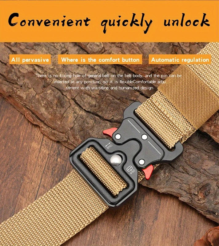 Men Belt Outdoor Hunting Outdoor Work Training Belt Woven Belt Canvas Multi Function Belt Denim Belt