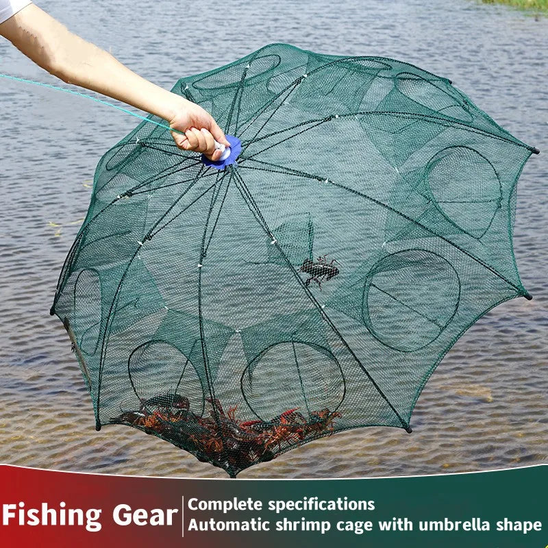 Cyrusher Fishing Net Automatic Folding Fish Net Moving Kite Fishing Net Hand Cast Net Umbrella Net Shrimp Cage  net