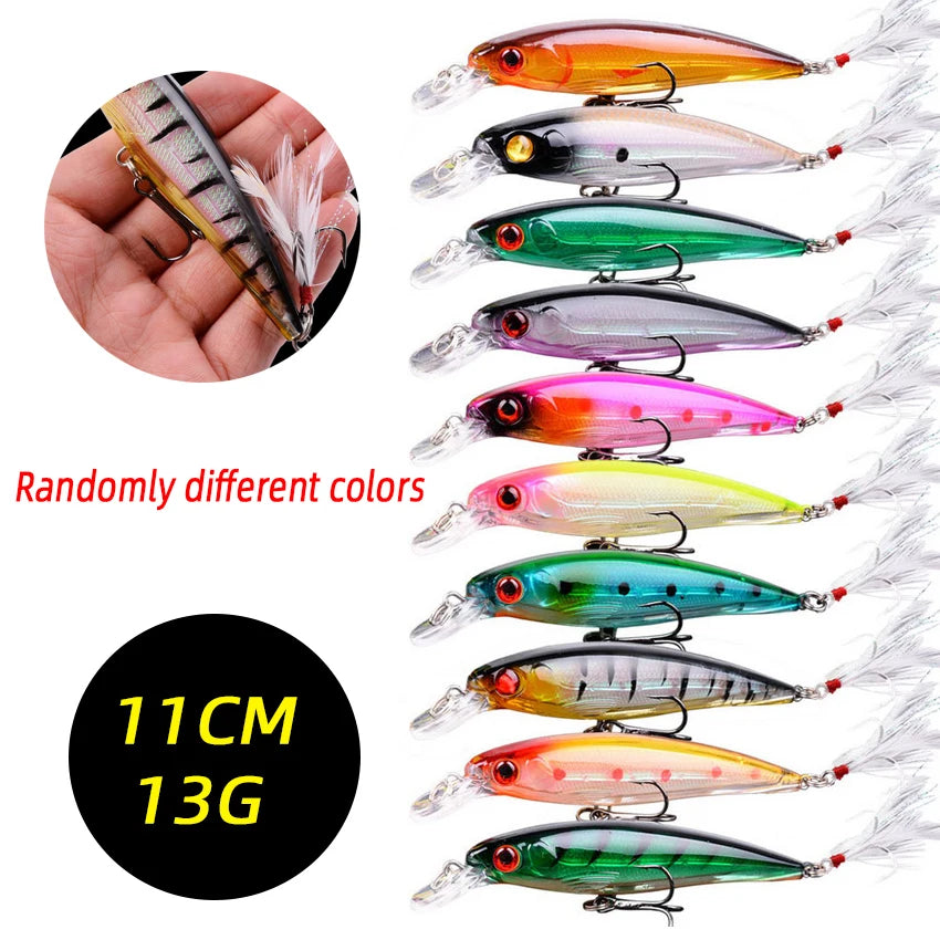 3/5/8 Pcs of Random Fishing Lure Set High Quality Swimming Bait Minnow Mini Crank Wobble Bait Crankbait Artificial Bait