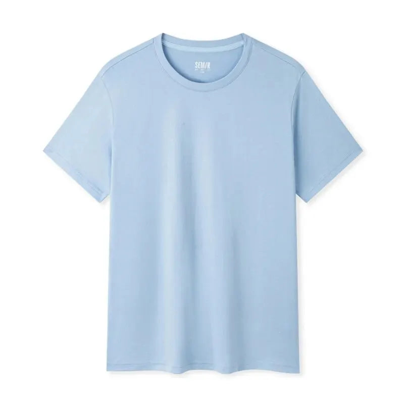 SEMIR T-shirt Men 2024 Spring New Daily Simple Commuting Casual Classic Trendy Solid Color Round Neck Short-sleeved T-shirt