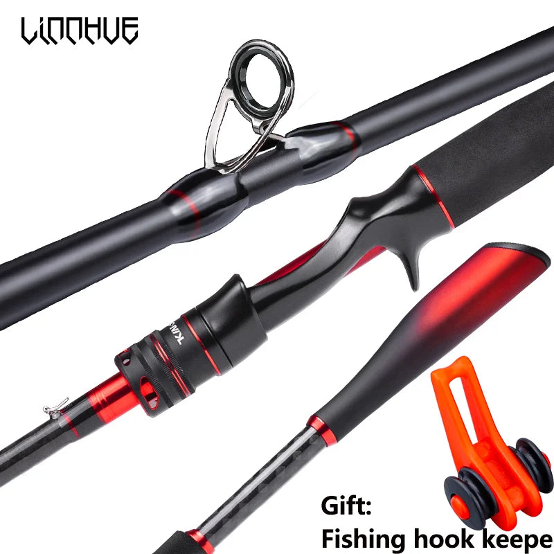 LINNHUE Fishing Rod 1.8m 2.1m 2.4m 3sections 66-86cm Spinning Rod Carbon Fiber Fishing Lure Rod Pesca Baitcasting Rod Fishing