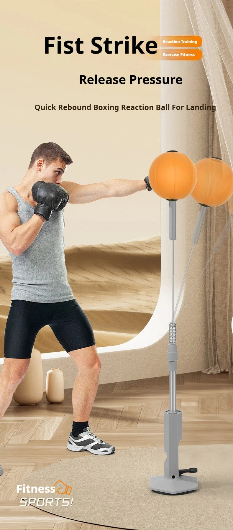 Boxing Speed Ball Vertical Boxing Reflex Ball Training Response Target Household Punching Bag Kickboxing Training Equipment