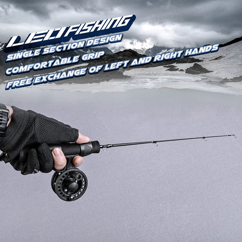 LEO 51cm Sea Fishing Rods Fiberglass Fishing Rod Reel Combo Set Portable Ultra-short Antiskid Grip Tackle Pesca Fisherman Gear