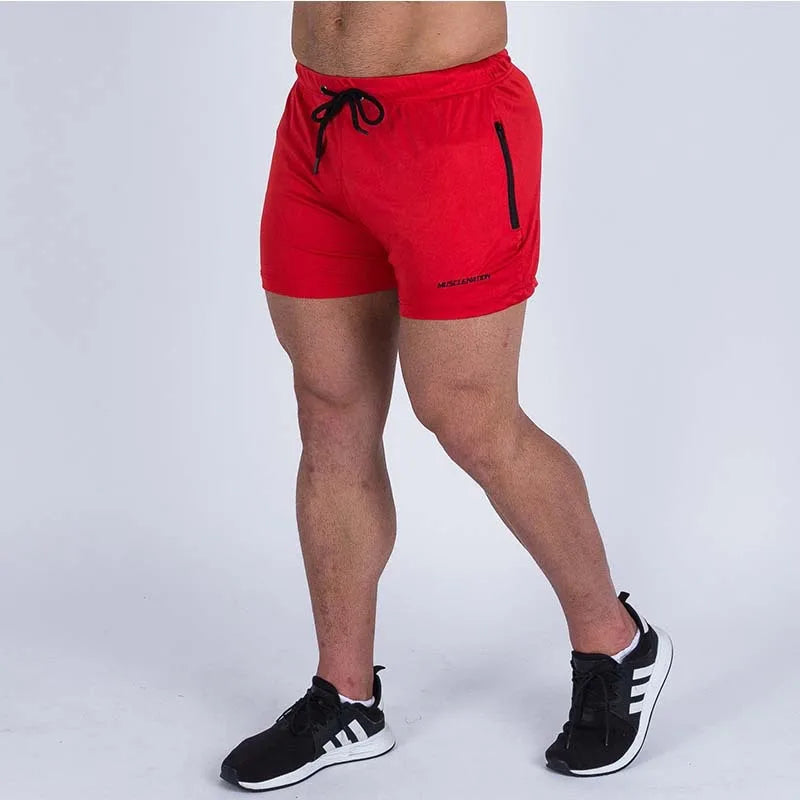 Men's Shorts Mesh Quick Dry Elastic Waist Zipper Pockets Summer Workout Running Gym Sports Casual Beach