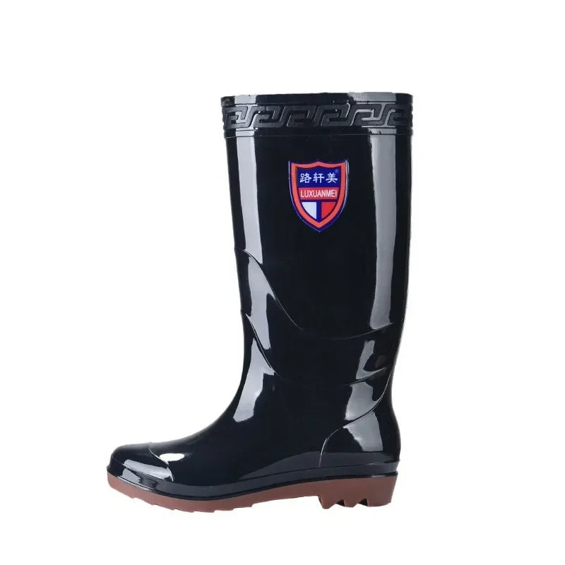 Men's Rain Boots Round Toe Wedge Wear-resistant Plastic Water-proof Rain Boots Tendon Bottom Hot Selling Fishing Boots Non-slip