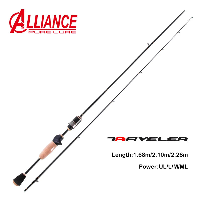 Traveller Spinning Casting Fishing Rods 1.9m 2.00m LS Guide Carbon UL Power MF Act Baitcasting Travel Rod