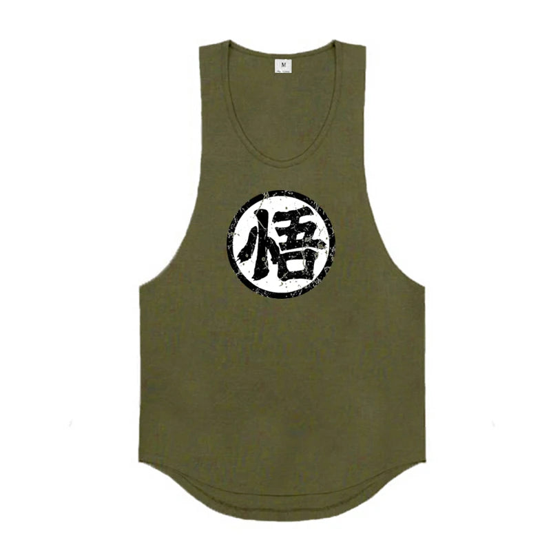 New Mens Dragon Ball Clothing Muscle Fitness Casual Singlets Gym Workout Korean Sleeveless Tank Top Fashion Running Undershirt