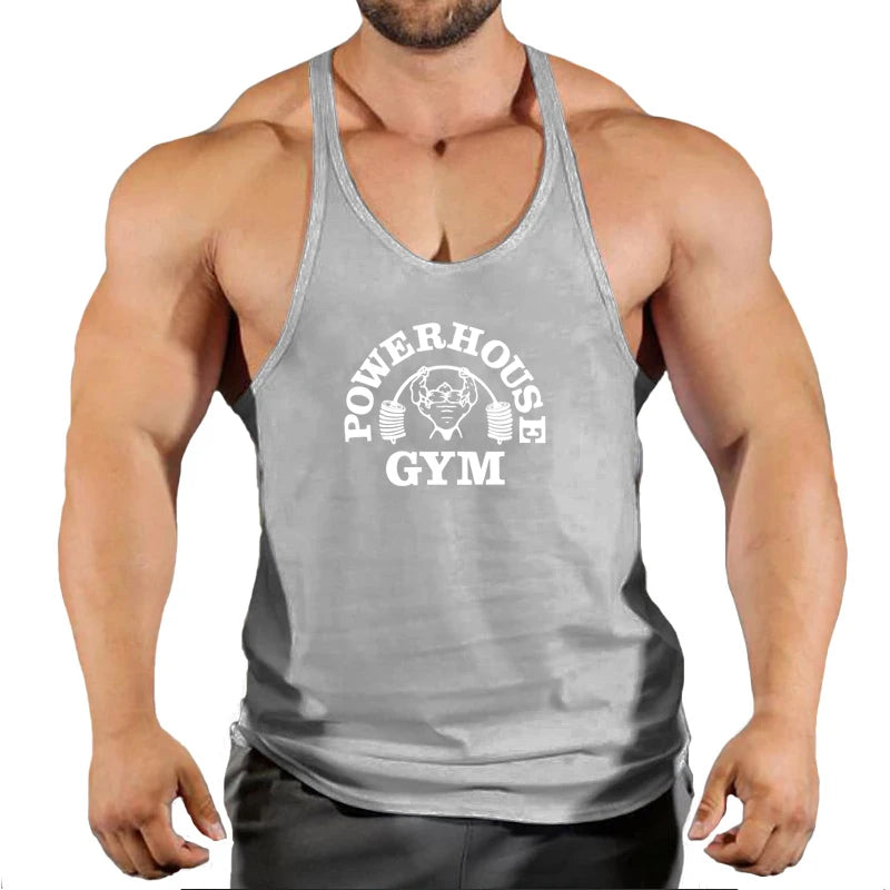 New Gym Tank Top Summer Brand Cotton Sleeveless Shirt Casual Fashion Fitness Stringer Tank Top Men bodybuilding Clothing M-XXL