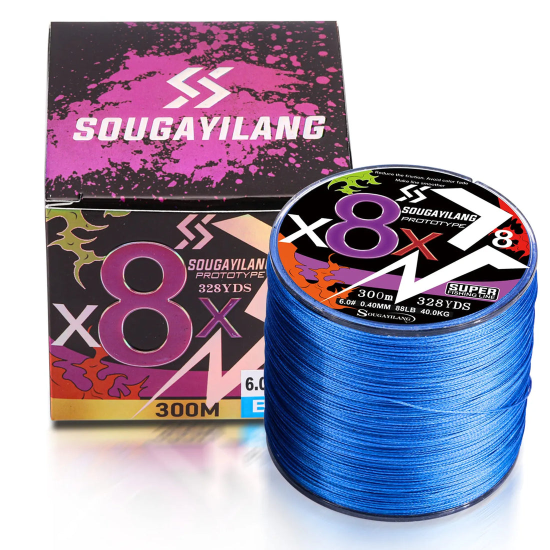 Sougayilang 8 Strands Braided Fishing Line 100M 300M Multifilament Carp Fishing Multifunction PE Fishing Line for 22-88LB Pesca