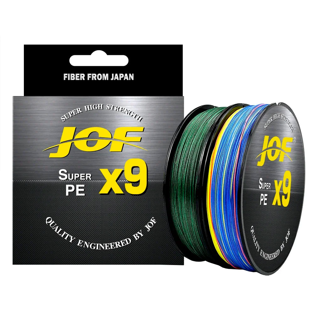 JOF 9x-Strand Braided Fishing Line 100M 300M 500M X9 Japanese Multifilament Pe Wire For Saltwater Durable Woven Thread Tackle