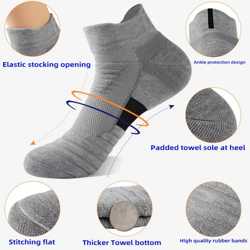 1/3 Pairs Anti-slip Football Socks Men Cotton Sock Short Long Tube Soccer Basketball Sport Socks Breathable Deodorous Sock 39-45