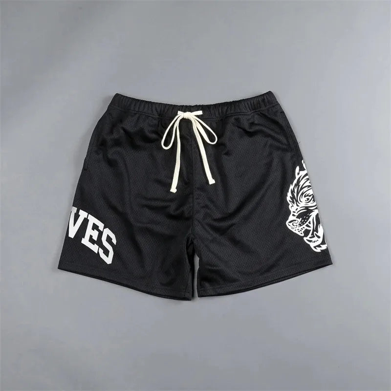 2024 Sports Trendy Men's Pants Summer Men's Sports Fitness Casual Shorts Mesh Breathable Shorts Running Beach Pants