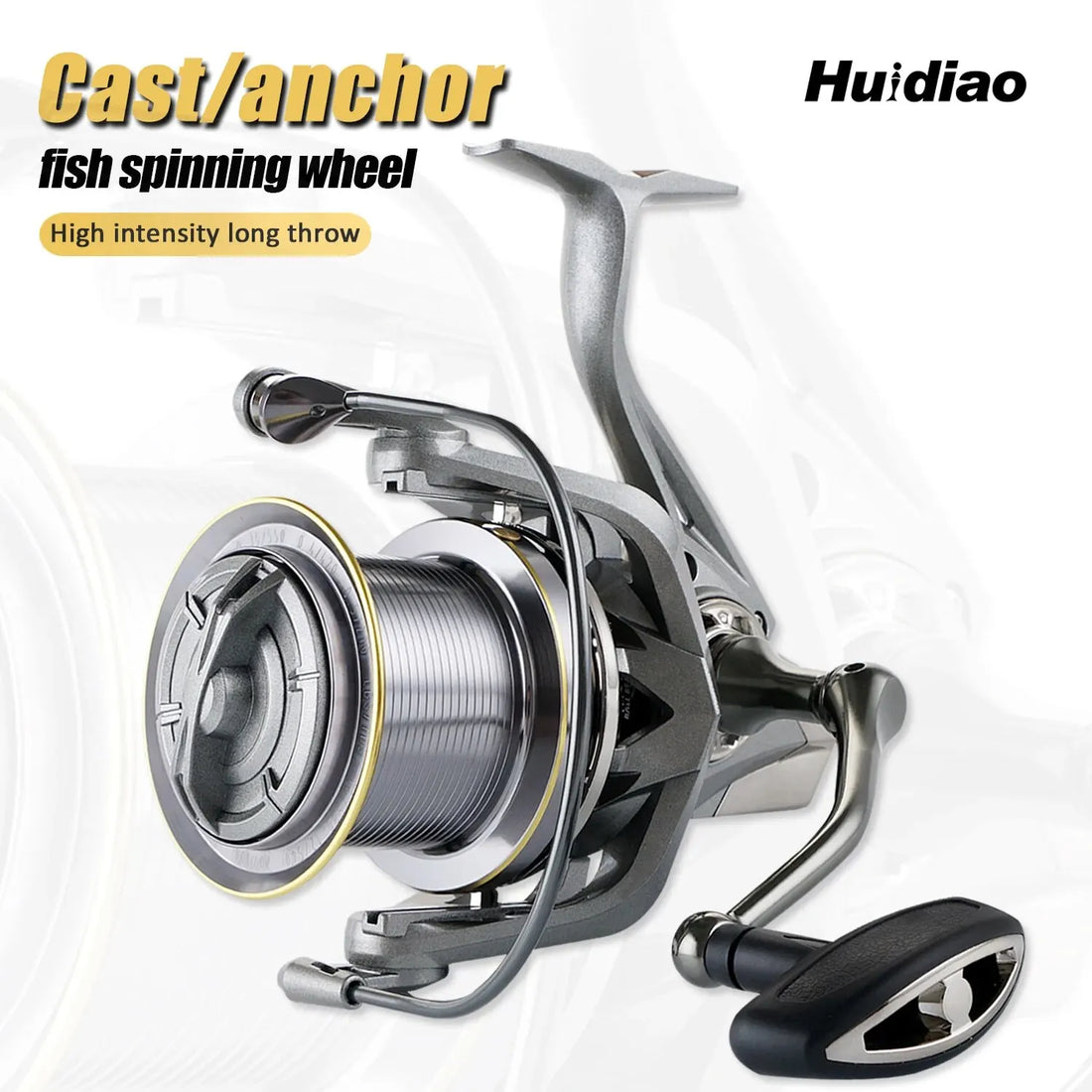 Huidiao Stainless Steel Bearing Spinning Fishing Reel 8000 9000 10000 12000 14000 25KG Powerful Reel Saltwater Fresh Water Drag