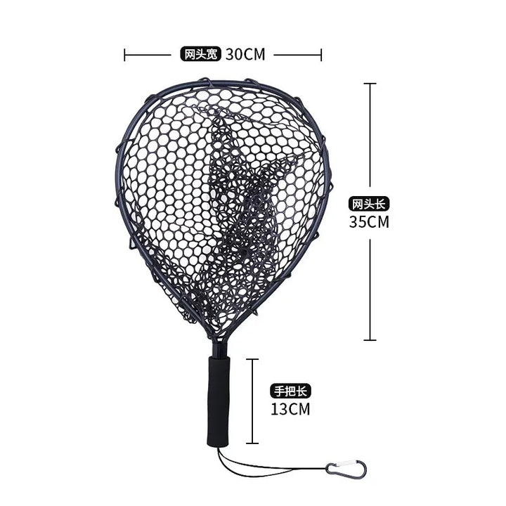 TAIYU Portable Fishing Nets Ultralight Aluminum Alloy Silicone Wear Resistance Mesh Hand Dip Casting Landing Net for Fly Fishing