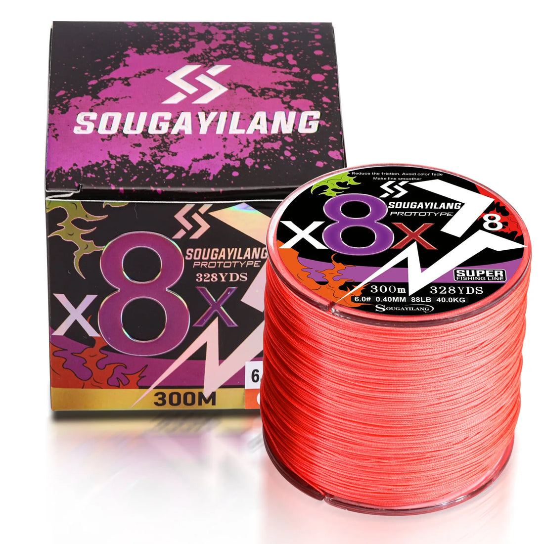 Sougayilang 8 Strands Braided Fishing Line 100M 300M Multifilament Carp Fishing Multifunction PE Fishing Line for 22-88LB Pesca