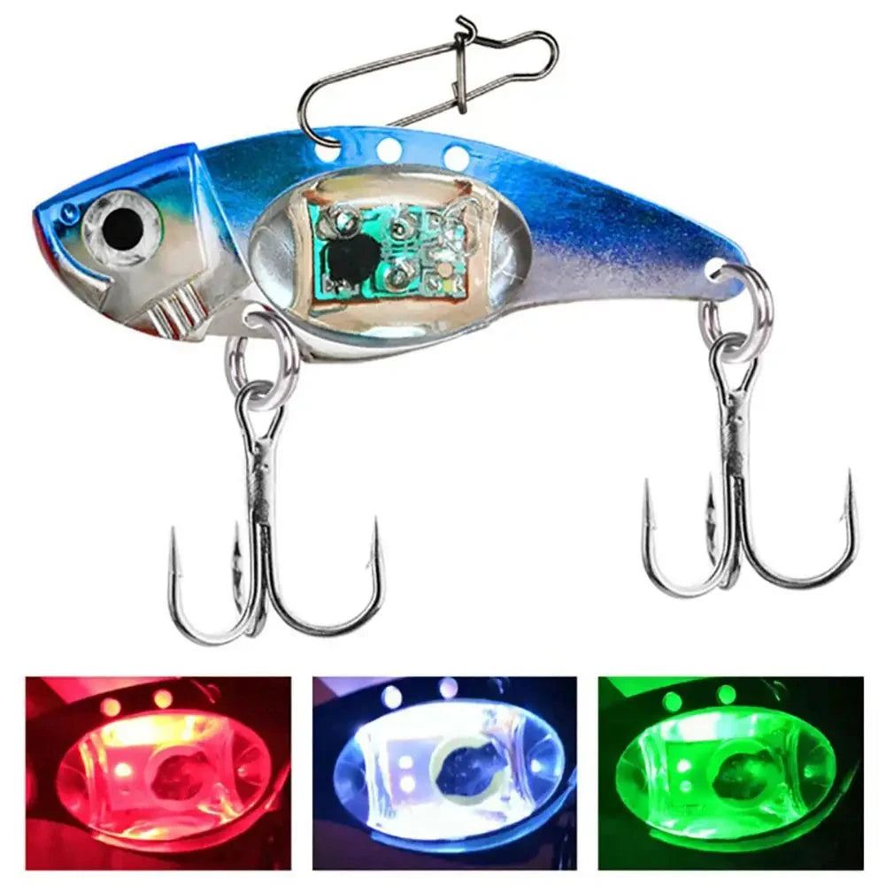 Electronic Fishing Lamp Bait Tackle LED Light Fishing Lure Treble HookFish Lure Light Flashing Lamp（red，blue）