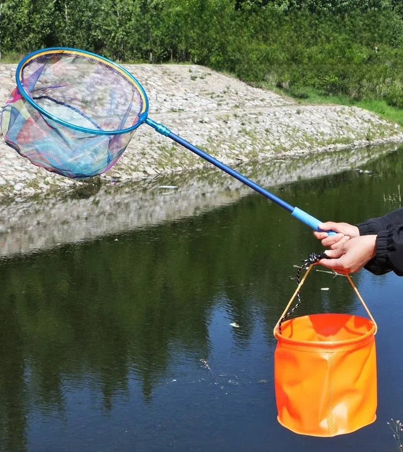 Carbon Fiber Kids Dip Net for Outdoor Insect Catching Butterfly Fishing Dip Net Tadpole and Fish Collection Fishing Net Gear