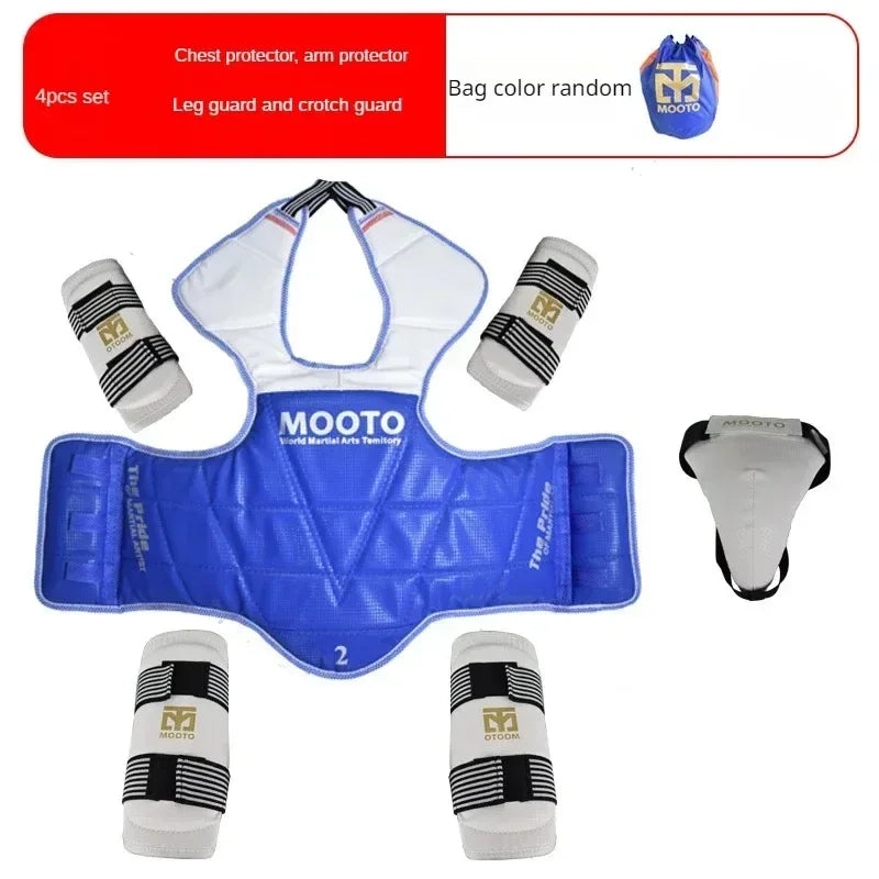 Taekwondo Protective Gear Combat Actual Combat Equipment Full Set Protective Gear Training Set Thicken Competition Martial Arts