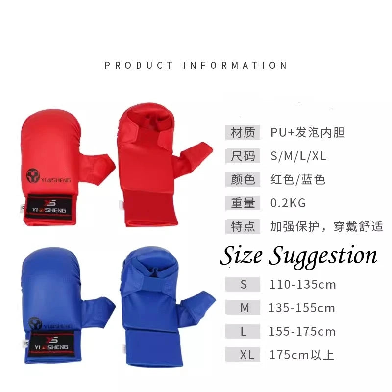 Adults Kids Karate Gloves Children Hands Protector Pads Boxing Gloves Taekwond Kickboxing Muay Thai Sanda MMA Training Equipment