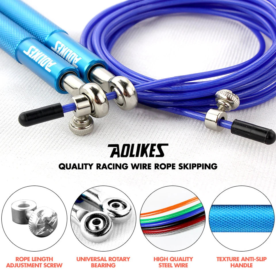 AOLIKES Crossfit Jump Rope Professional Speed Bearing Skipping Fitness Workout Training Equipement MMA Boxing Home Exercise