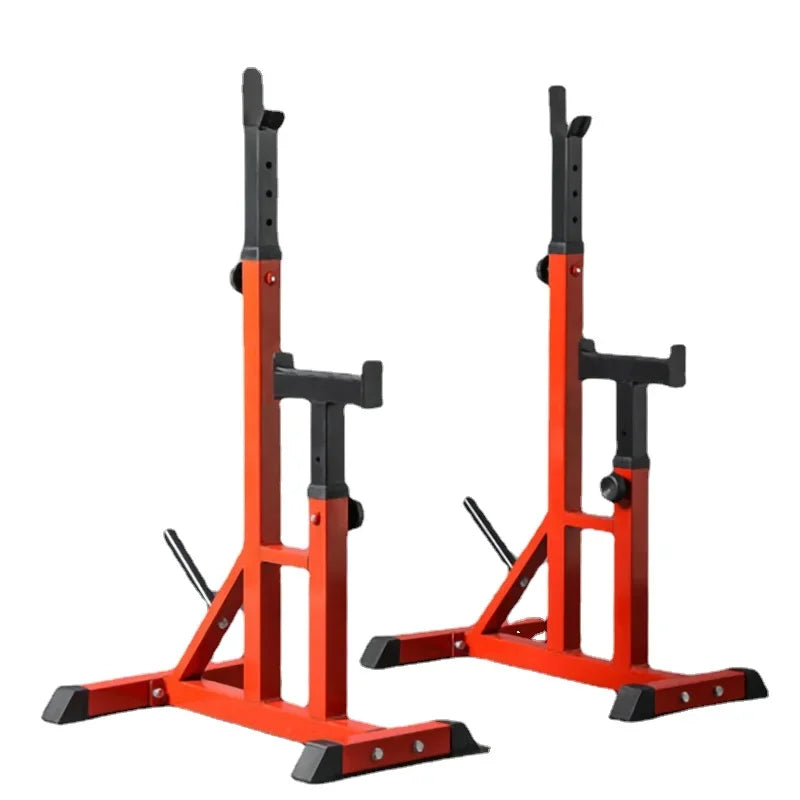 KX11 Adjustable Integrated Barbell Squat Rack Commercial Weight Lifting Barbell Rack Indoor Push Bench Barbell Semi-Frame Stand