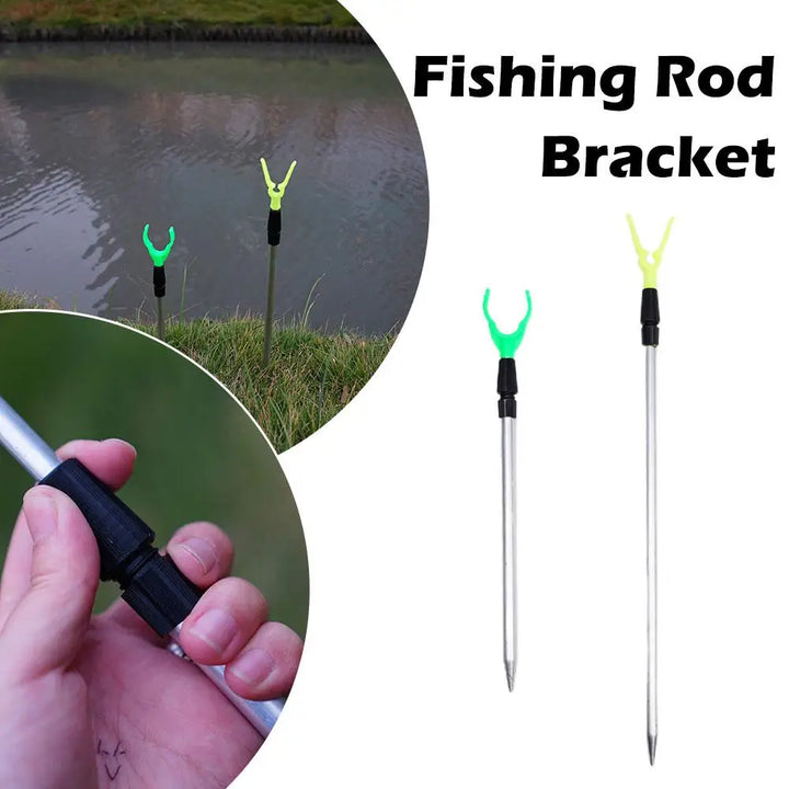 Metal Fishing Rod Bracket Adjustable Simple Fishing Holder Fixed Ground Insert Rod Y Type Ultra-short Portable Fishing Article