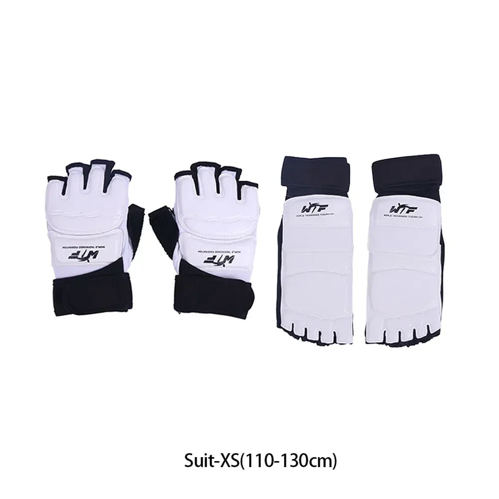 1 Pair Karate Gloves Taekwondo Equipment Half Finger Protector Boxing Hand Foot Protection Foot Guards Martial Arts Kickboxing