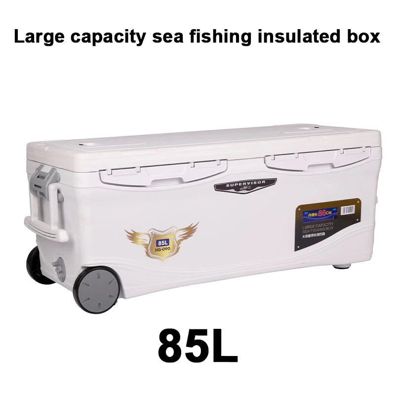 Large Capacity Fishing Cooler Box with Wheels,Ultra Light Insulated Ice Chest for Live Shrimp,Sea Fishing,and Outdoor Adventures