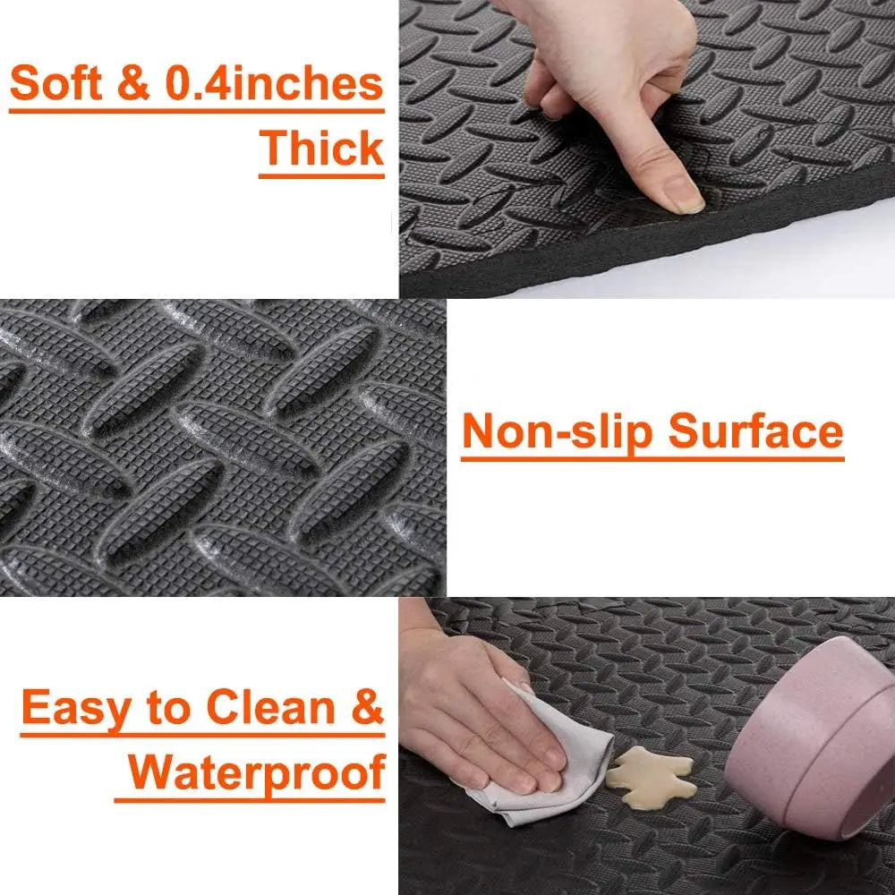 Puzzle Fitness Mat EVA Interlocking Foam Floor Tiles Sports Protection Yoga Home Gym Equipment Mat Non-Slip Floor Mat for Kids