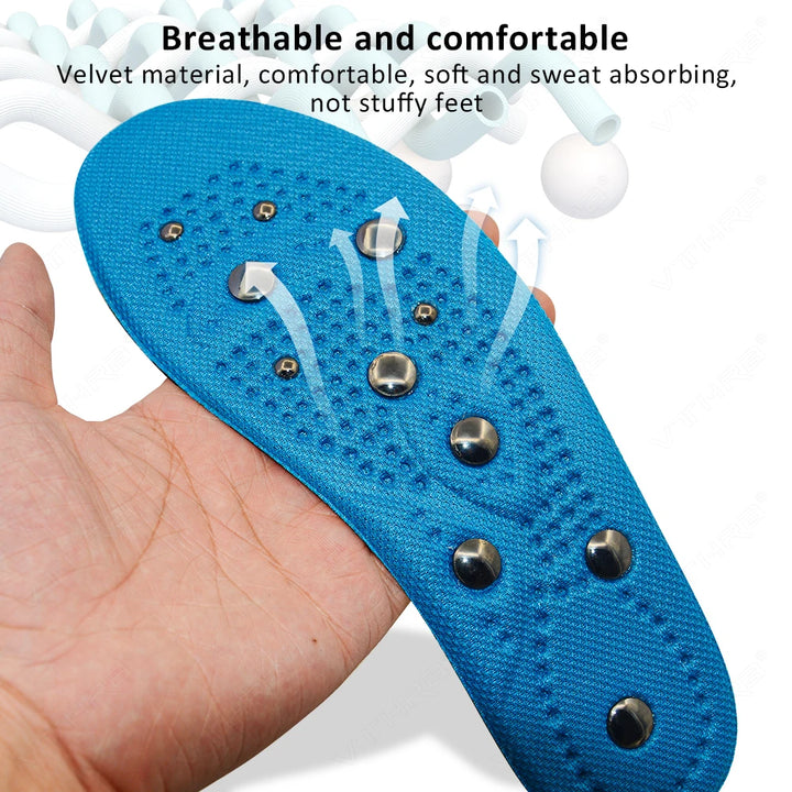 VTHRA Magnetic Therapy Foot Acupressure Insoles High-Quality Men Women Soft Sport Cushion Inserts Sweat-absorbing Deodorant Pads