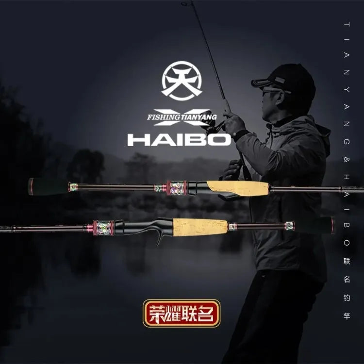 HAIBO Tian Series Supercast Fishing Rods 2 Section Spinning Casting Rod Fuji SIC Ring One Piece Full Carbon TORAY Lightweight