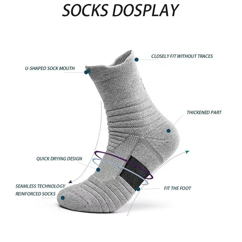 1/3 Pairs Anti-slip Football Socks Men Cotton Sock Short Long Tube Soccer Basketball Sport Socks Breathable Deodorous Sock 39-45