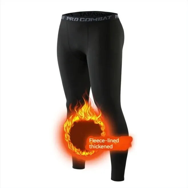 Plush And Thick Sports Tight Men's Fitness Bottoms With High Elasticity And Quick Drying Running Training Pants