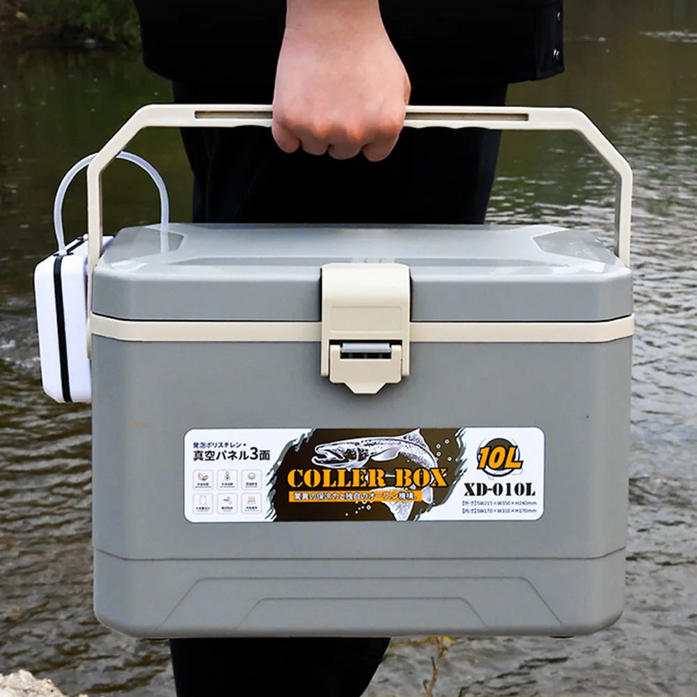 10L Live Fish Bait Bucket Camping Cooler Boxes Car Ice Bucket Fish Protection Buckets Fishing Box Outdoor Fishing Tackle Boxes