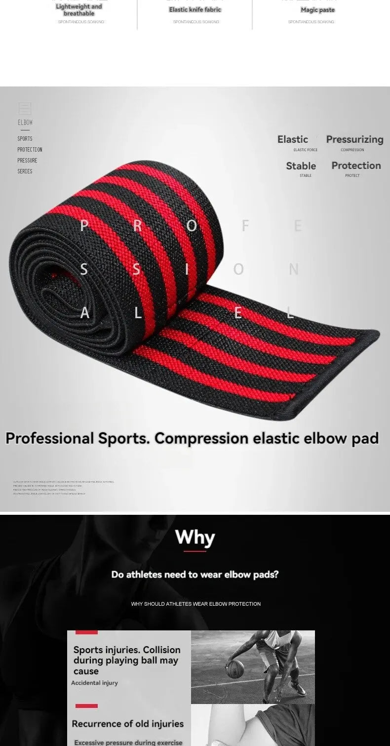 Sports Elbow Guard Winding Pressure Elbow Pad Bench Press Weightlifting Protective Gear Gym Equipment Equipment Booster Stripe