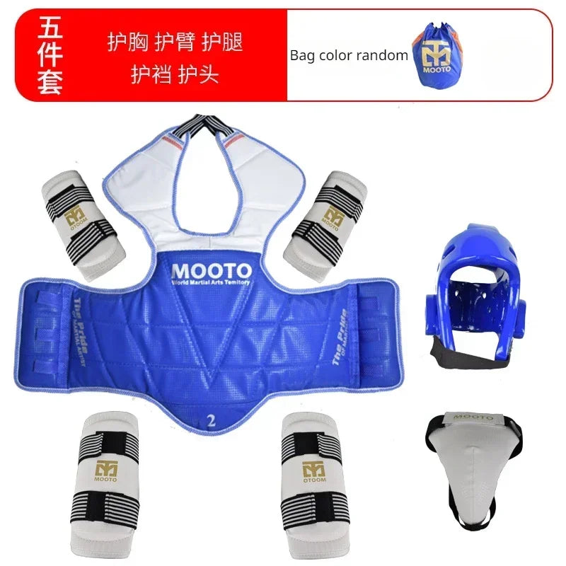 Taekwondo Protective Gear Combat Actual Combat Equipment Full Set Protective Gear Training Set Thicken Competition Martial Arts