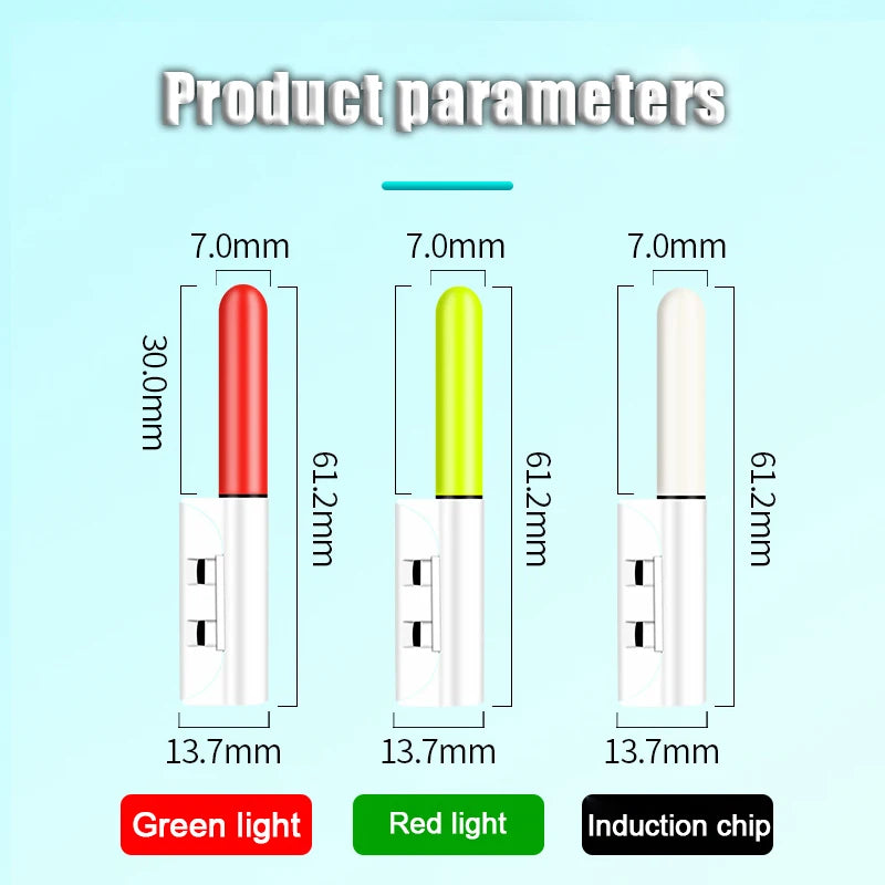 New 2-Piece LED Night Light Electronic Fishing Rod Light CR425 Rechargeable Battery+Dual Port USB Charging Night Fishing Tackle