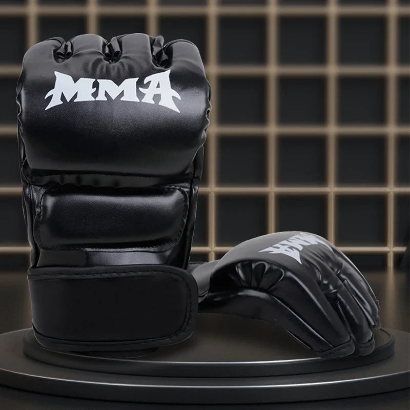 Professional Boxing Training Gloves Half Finger Leather Cushion for Adult Sanda Boxing UFC Training Sandbag Knuckles