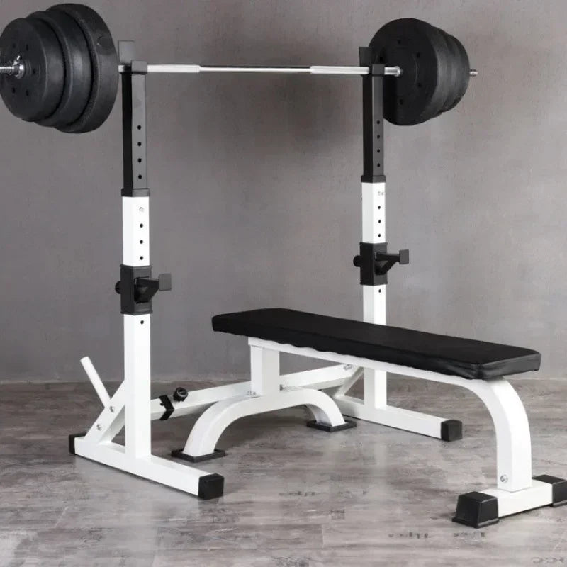 One-Piece Barbell Squat Rack Stand Steel Barbell Stand Weight Lifting Adjustable Height Barbell Frame Indoor Fitness Equipment