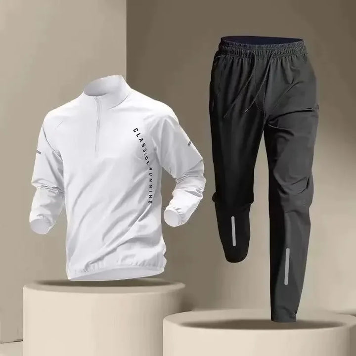 2024 Summer Men's Quick Dry Jacket Suit Two-piece Outdoor Fitness Running Sets Sports Jogging Pants Workout Clothes Sportswear