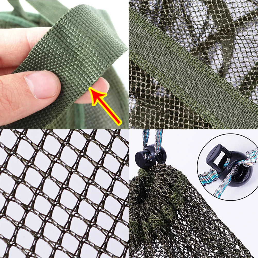 Mesh Fishing Cage Folding Fish Net Round Foldable Landing Net Fishing Cast Net Fishing Accessories