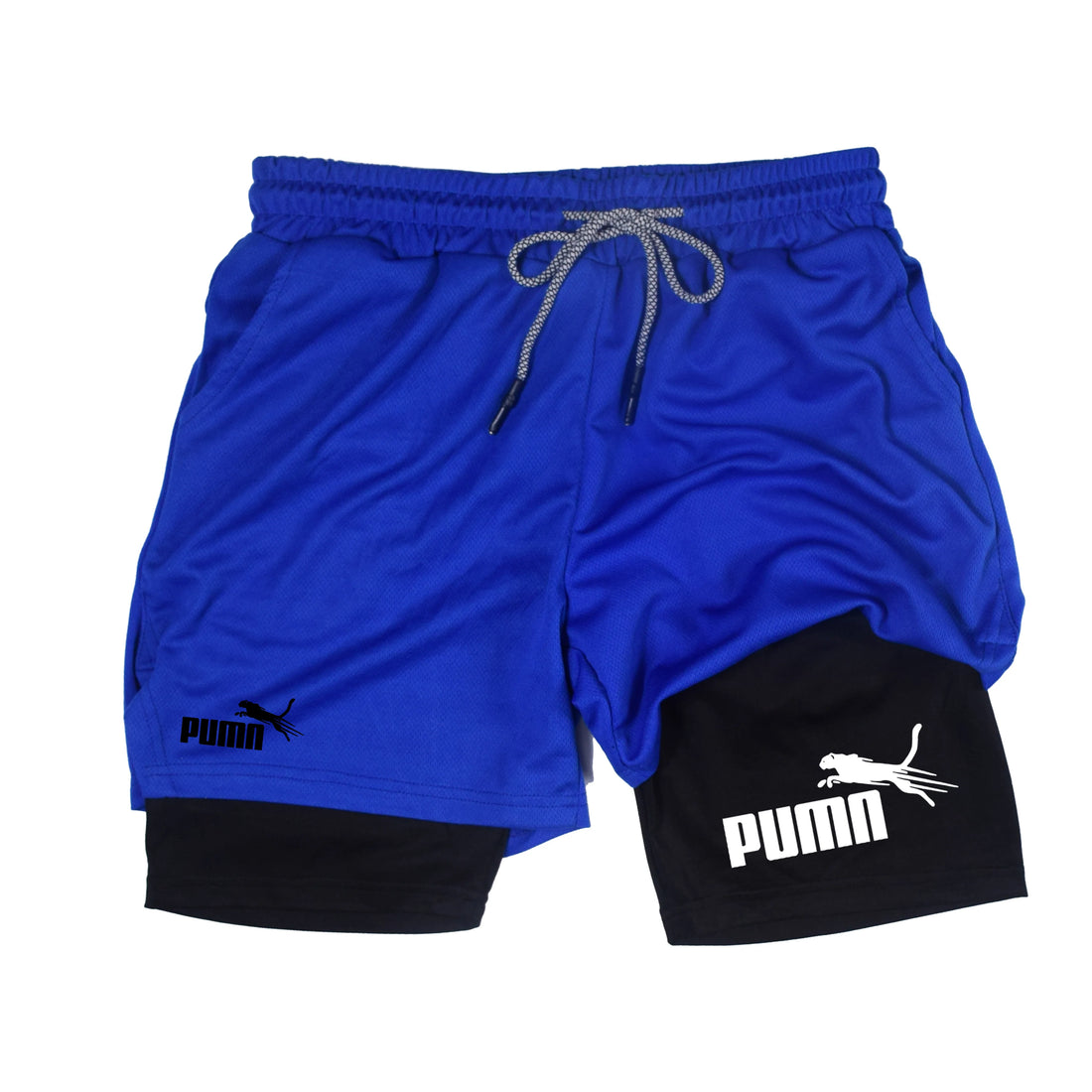 Summer Breathable Two-in-one Double-layer Shorts Men's Elastic Compression Shorts Quick-drying Multi-functional Shorts M-3XL