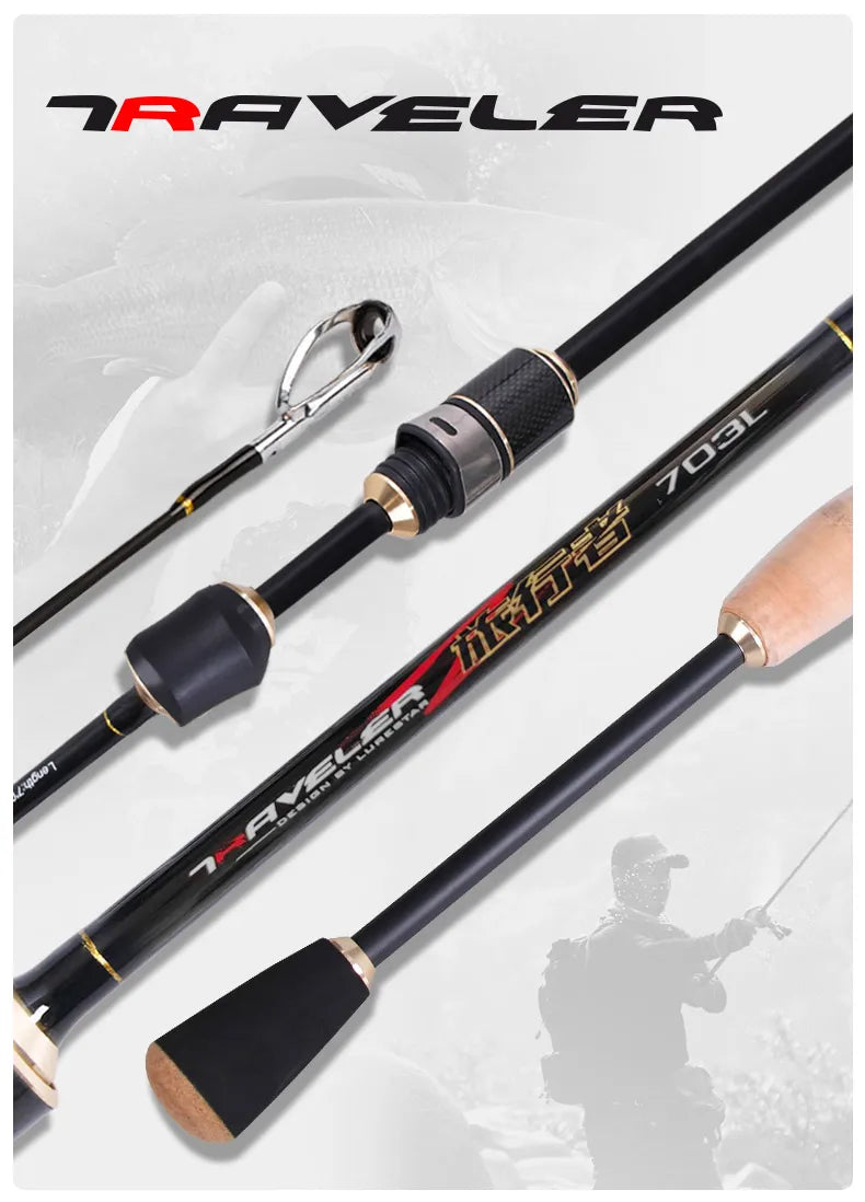 Traveller Spinning Casting Fishing Rods 1.9m 2.00m LS Guide Carbon UL Power MF Act Baitcasting Travel Rod