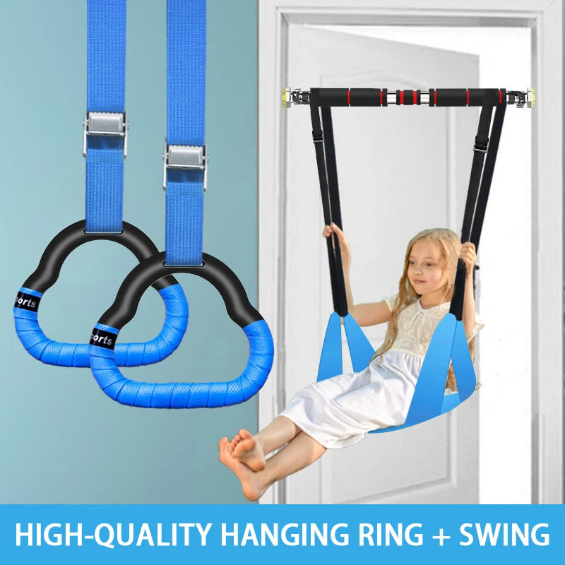 Gymnastics Rings Kid Sport Toy Non-Slip Gym Rings With Swing Adjustable Straps Pull-up Workout Gymnastics Fitness Equipment Toy