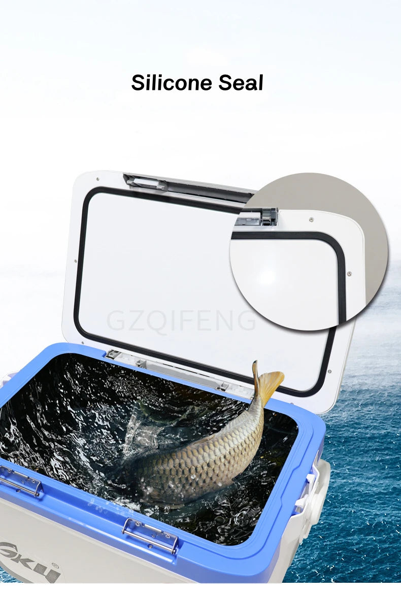 ZYZ  Fishing Ice Box 22L Large Capacity Double-opening Tank Cover Keep Temperature Outdoor Camping Fishing Gear Case